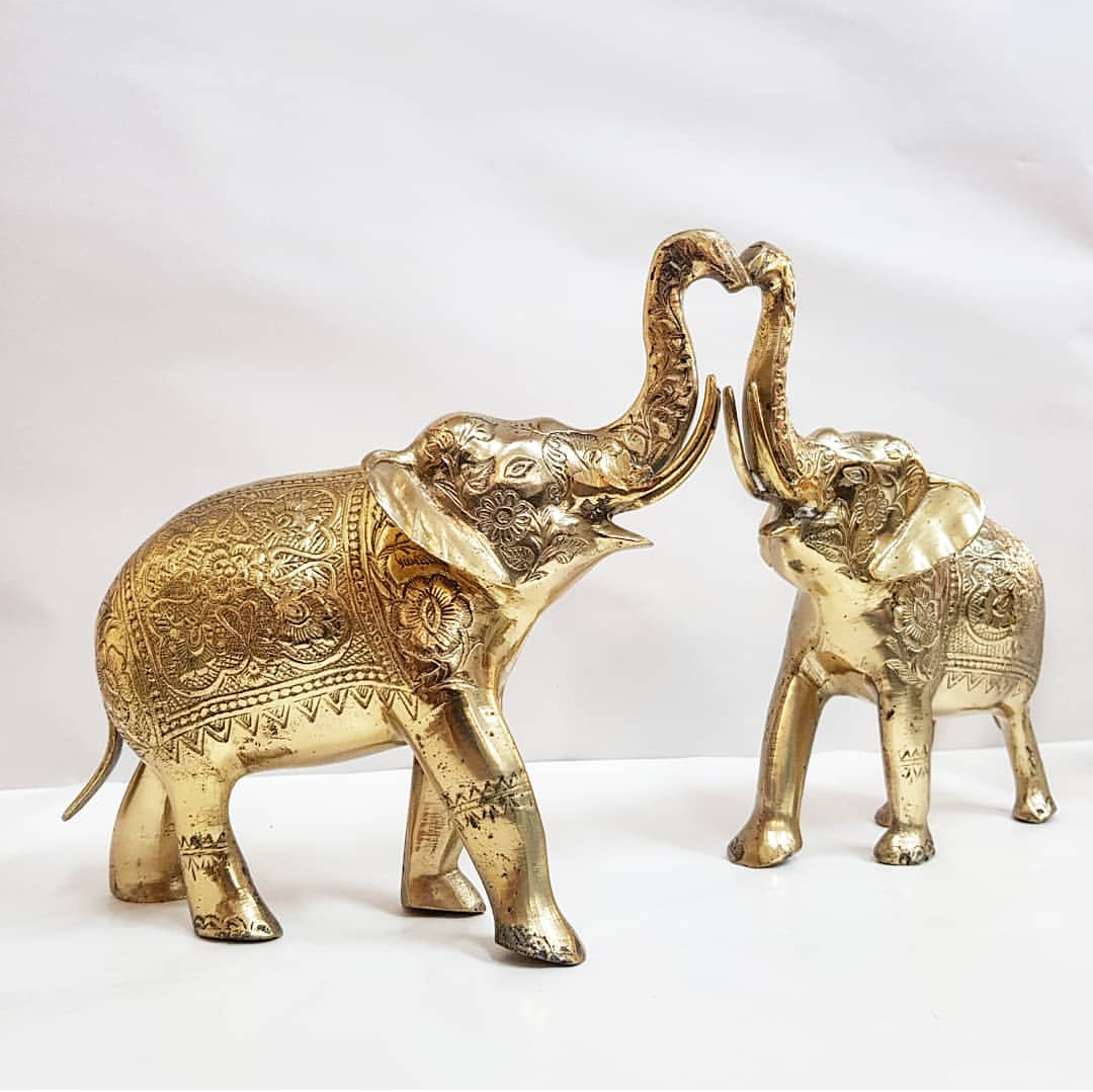 Mid Century Brass Oriental Elephants c.1960 - $295 the pair