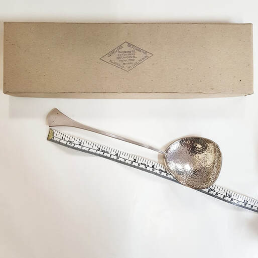 Early Sargison (Tas.) Beaten Sterling Silver Serving Spoon c.1925 (91 grams) - $675