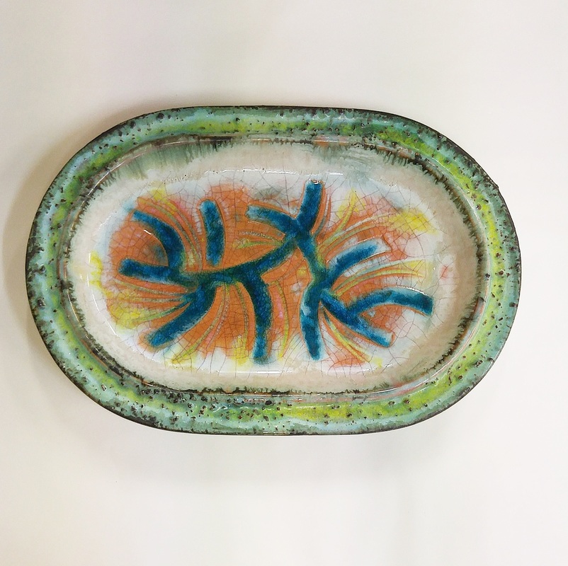 Ellis Pottery (Aus.) Large Platter (34cm long) c.1960 - $245