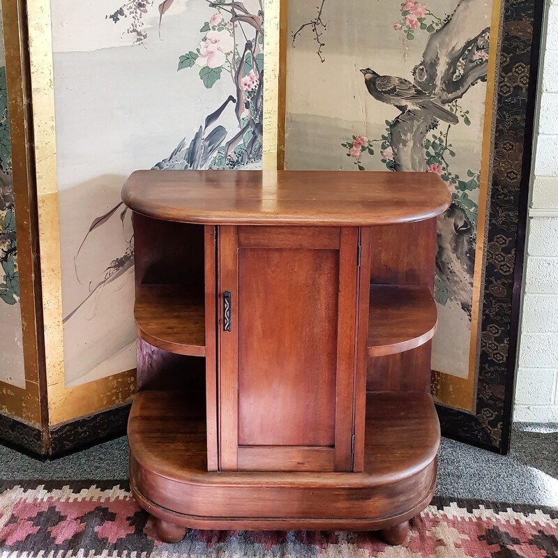 Art Deco Solid Blackwood Cabinet / Side Table c.1930 