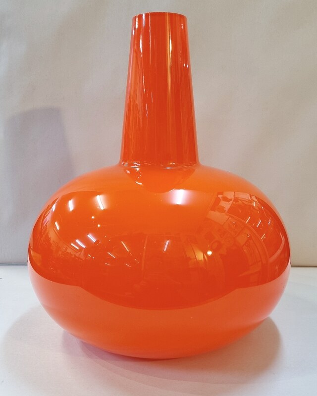 Mid Century Cased Orange Glass Pendant Light c.1960