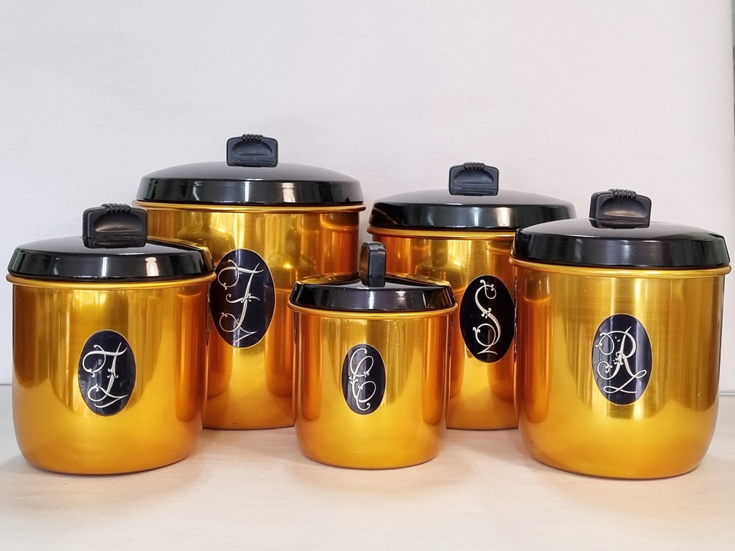 Gold Anodised Canisters, by Jason Australia c.1960