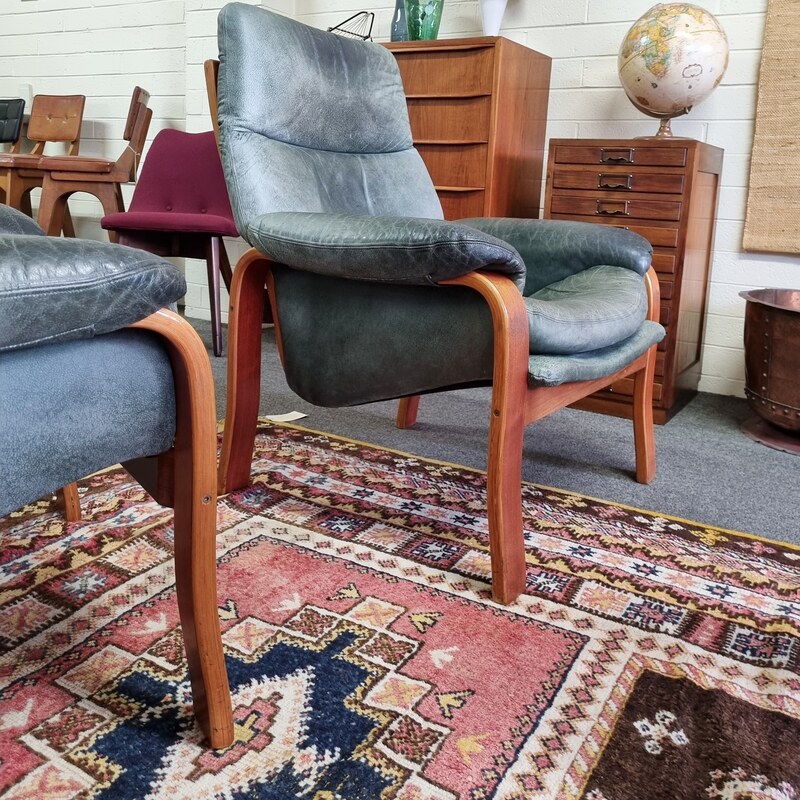 Leather Armchairs designed by Joe Rufenacht - JR Furniture, South Australia c.1970