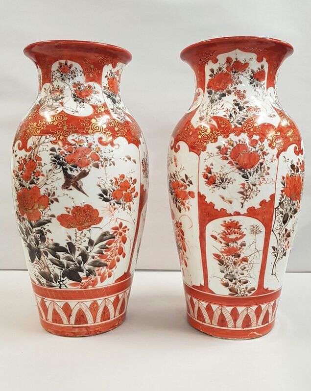Japanese Kutani Vases, Meji Period c.1880