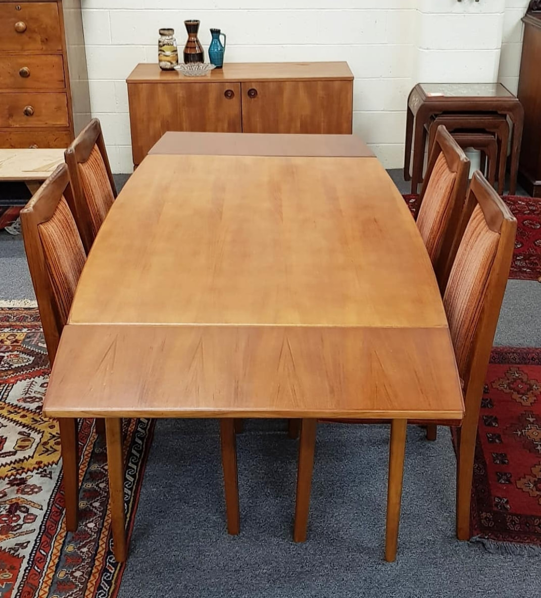 Mid Century Teak Extension Table with 4 Dining Chairs c.1960 - SOLD