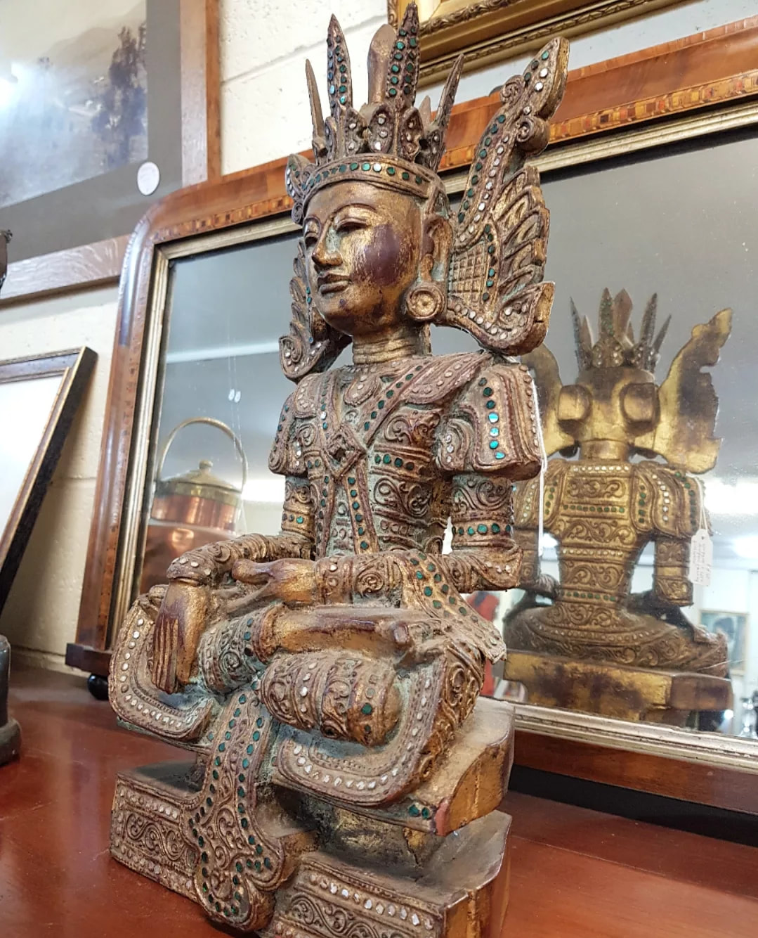 Burmese Wooden Carved Buddha c.1960